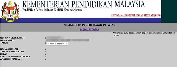 SAPS Ibu Bapa: Semak Keputusan Peperiksaan Online