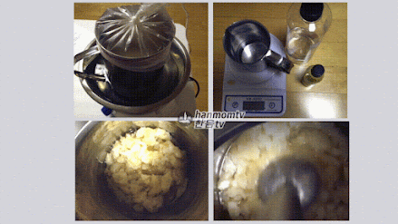 using a hand blender in the process of making hot process of soap