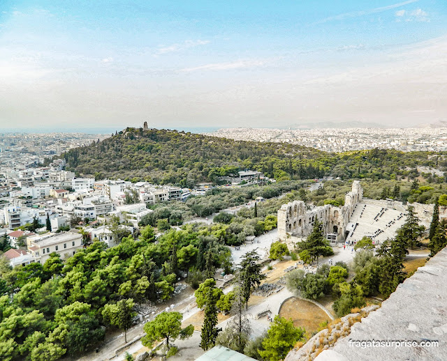 Bairro de Thisio visto do alto da Acrópole de Atenas