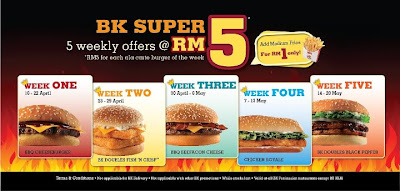 Burger King Malaysia: Ala Carte Burger For Only RM5 Promotion