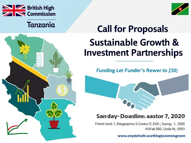 Call for proposals from the British High Commission Tanzania for sustainable growth and investment partnerships, focusing on enhancing the UK's development efforts in Tanzania.