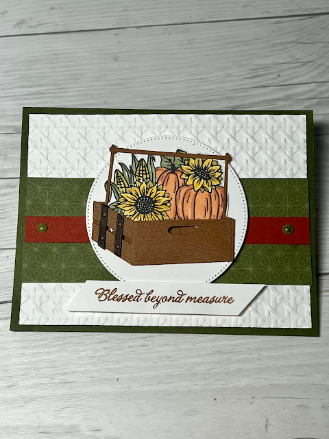 Fall-themed greeting card using Stampin' Up! Rustic Crate Bundle