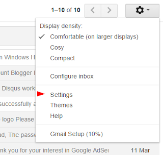  Gmail Account Main settings