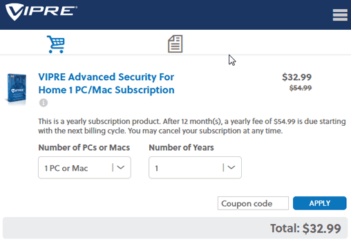 VIPRE Advanced Security Discount Coupon