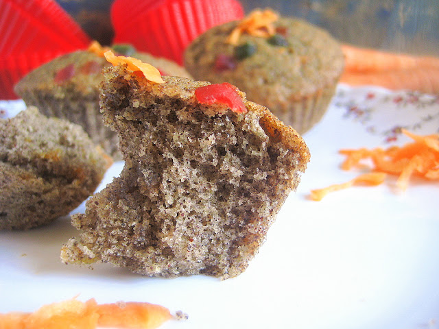 soft ragi cupcake with carrots