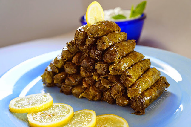 Stuffed Vines Leaves with Pine Nuts & Currants