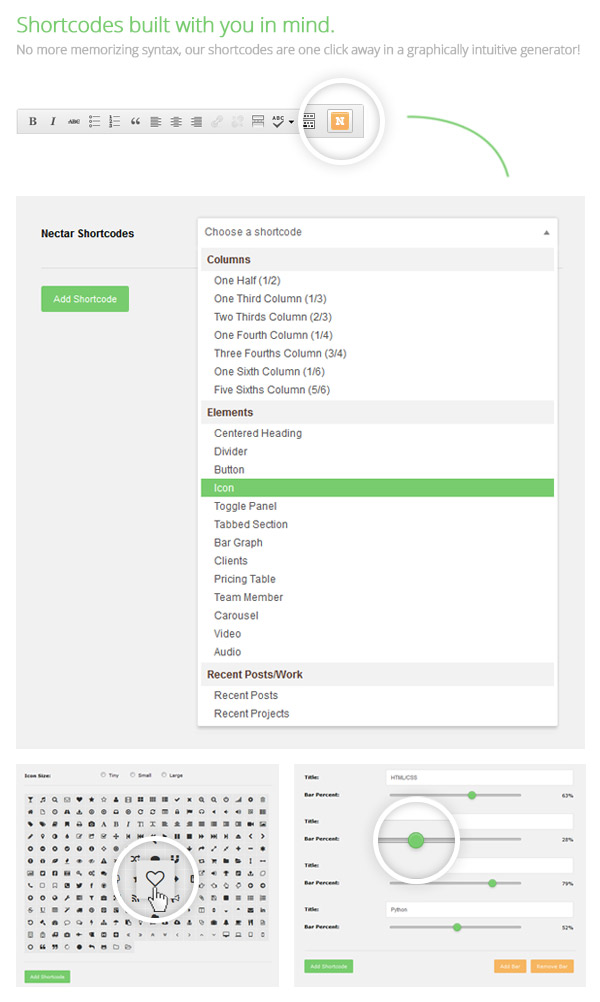 Shortcodes built with you in mind