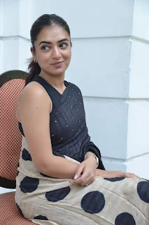 Nazriya Nazim Saree Stills at Ante Sundaraniki Movie Interview