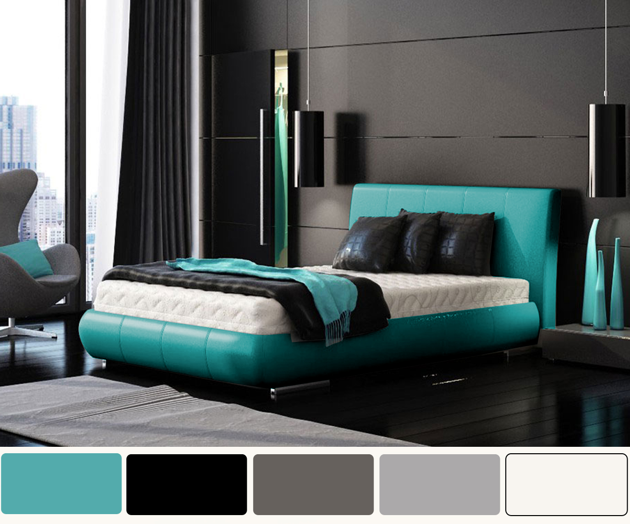 Black and Turquoise Bedroom ideas | Bedroom decorating ideas turquoise ...