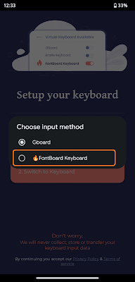 Set Font keyboard as default