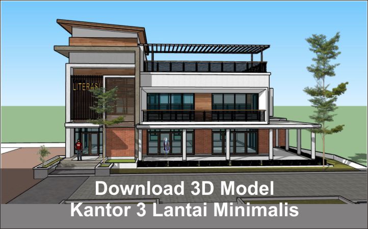 download 3D Kantor 3 Lantai Minimalis
