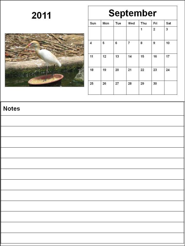 blank september 2011 calendar. Blank Calendar 2011 September