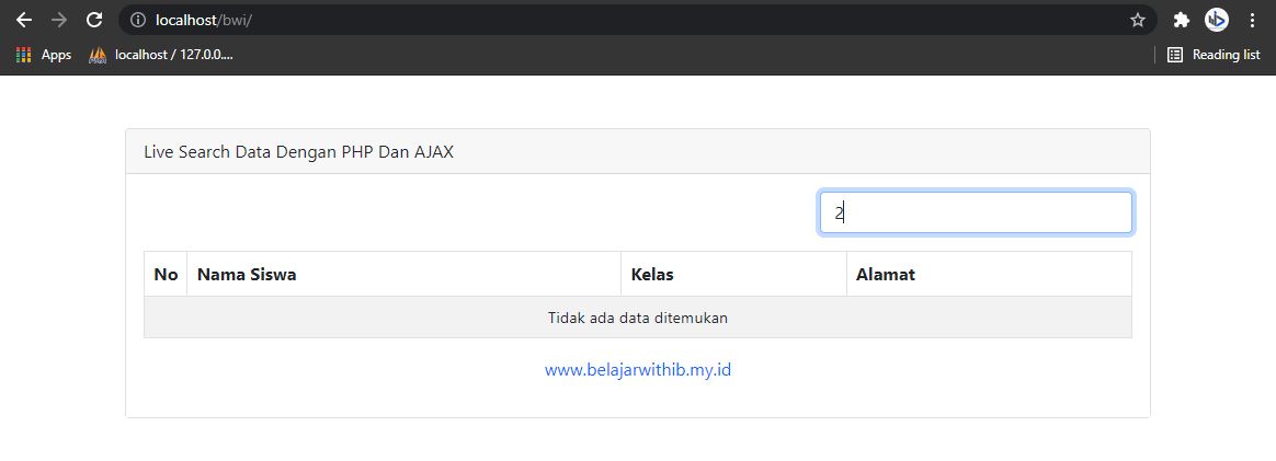 Live Search Data Dengan PHP Dan AJAX