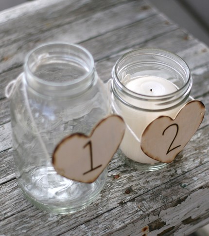 20 Wedding Centerpiece Table Number Charms Engraved Wood Hearts Rustic