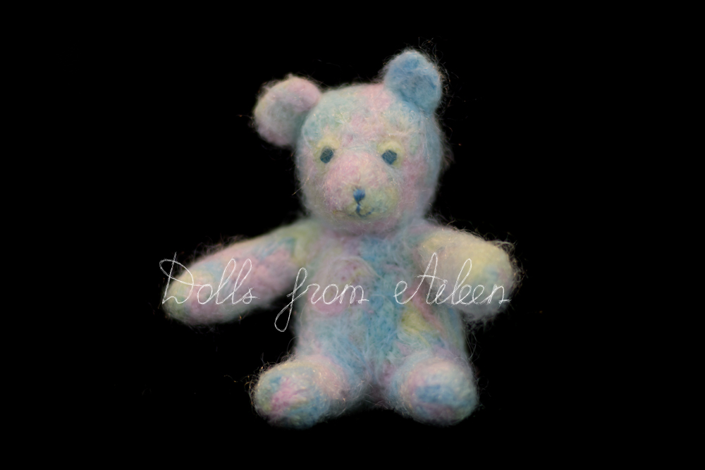 OOAK needle felted rainbow teddy bear