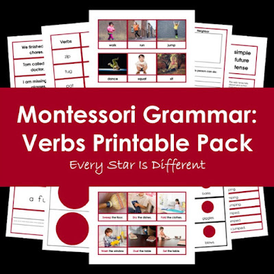 Montessori Grammar: Verbs Printable Pack