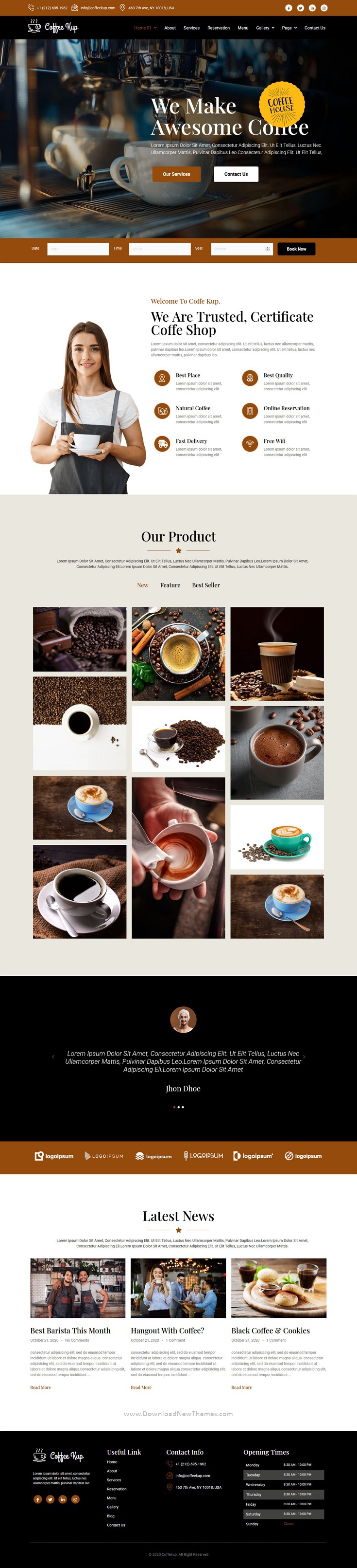 Cafe & Coffee Shop Elementor Template Kit