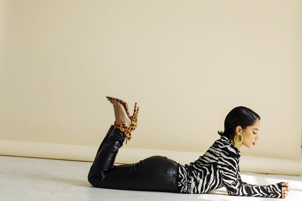 Becky G braless fashion model photo shoot