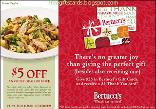 Free Printable Bertucci's Restaurant Coupons