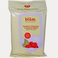 iHerb Coupon Code YUR555 Blum Naturals, Feminine Cleansing & Intimate Wipes, Light Fresh Scent, Cranberry, 15 Wipes