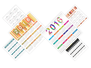 6 files of 2016 illustrator calendar templates.