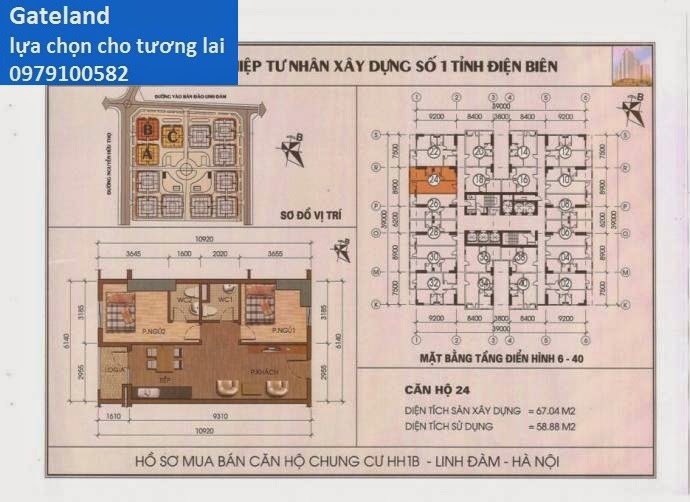 Thiết kế căn hộ chung cư HH1B Linh Đàm căn 04