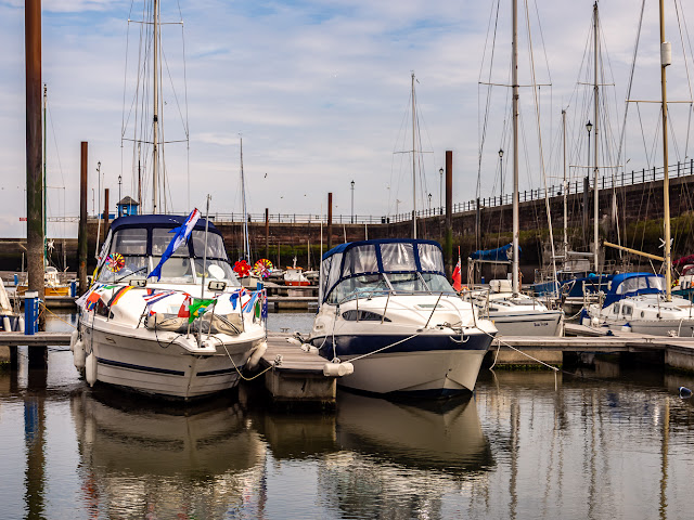 Photo of boats decorated for the open day