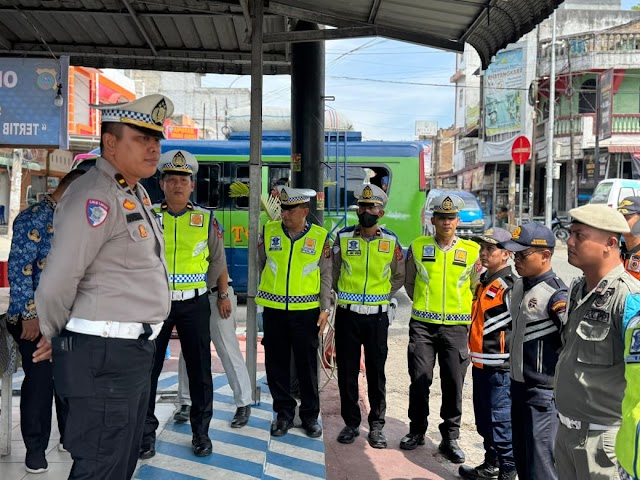 Satlantas Polres Batu Bara bersama Dishub dan Samsat serta Jasa Raharja Melakukan Sosialisasi Gabungan Tertib Berlalu Lintas