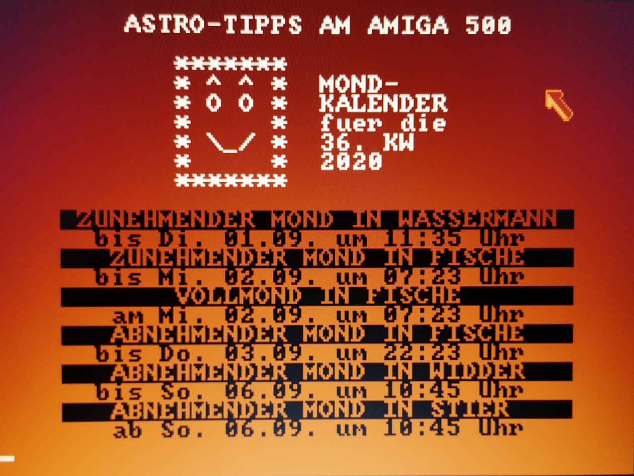 Mondkalender am Amiga 500