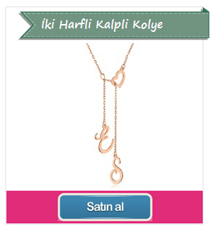 İki Harfli Kalpli Kolye