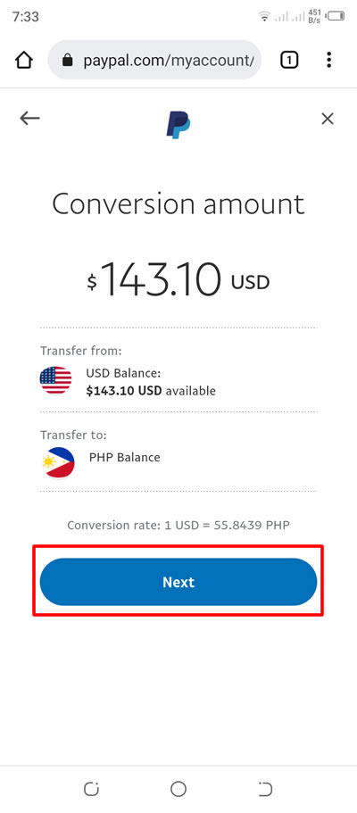 conversion amount usd to php