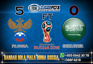 Hasil Pertandingan Russia 5 vs 0 Saudi Arabia