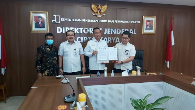 Wali Kota Pariaman Tandatangani Serah Terima Aset BMN di Gedung Ditjen Cipta Karya Kementrian PUPR