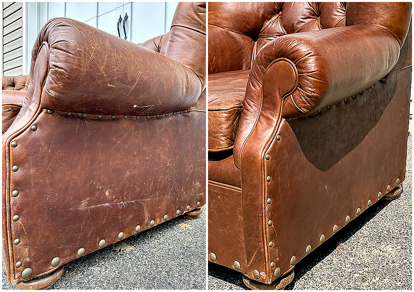 Before and after leather chairs