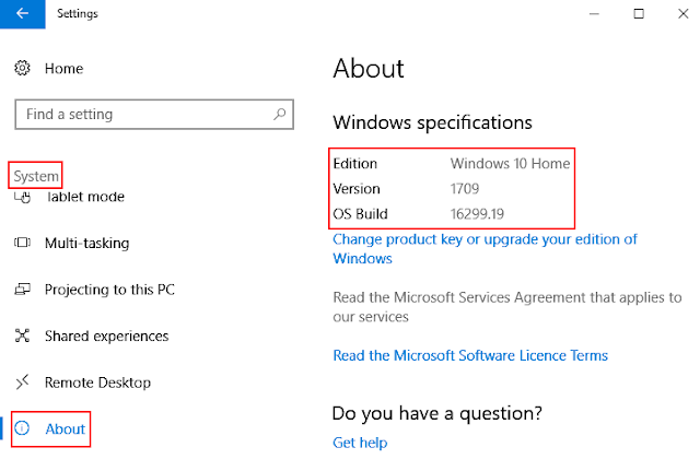 How to find out the version / Build of Windows Operating