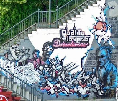graffiti stairs, stairs wall