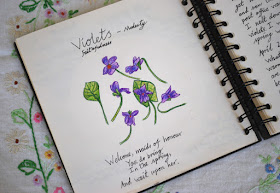violets in a Nature Journal