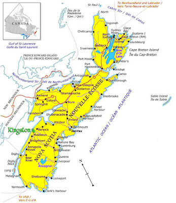 Nova Scotia Map Regional Political Province