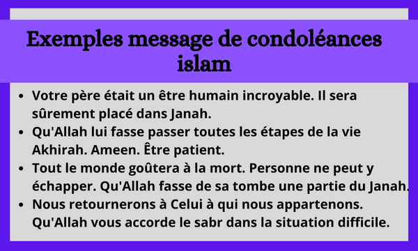 Exemples message de condoléances islam