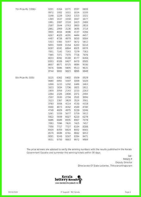 LIVE: 15.11.20 POOJA Bumper 2020 BR 76 Lottery Result