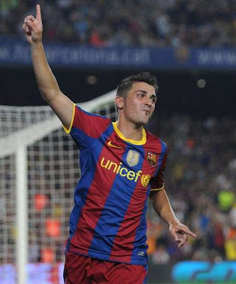 David Villa Barcelona Football Picture