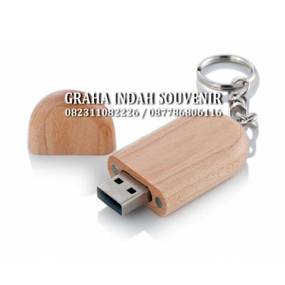 usb wood flashdisk kayu oval promosi murah