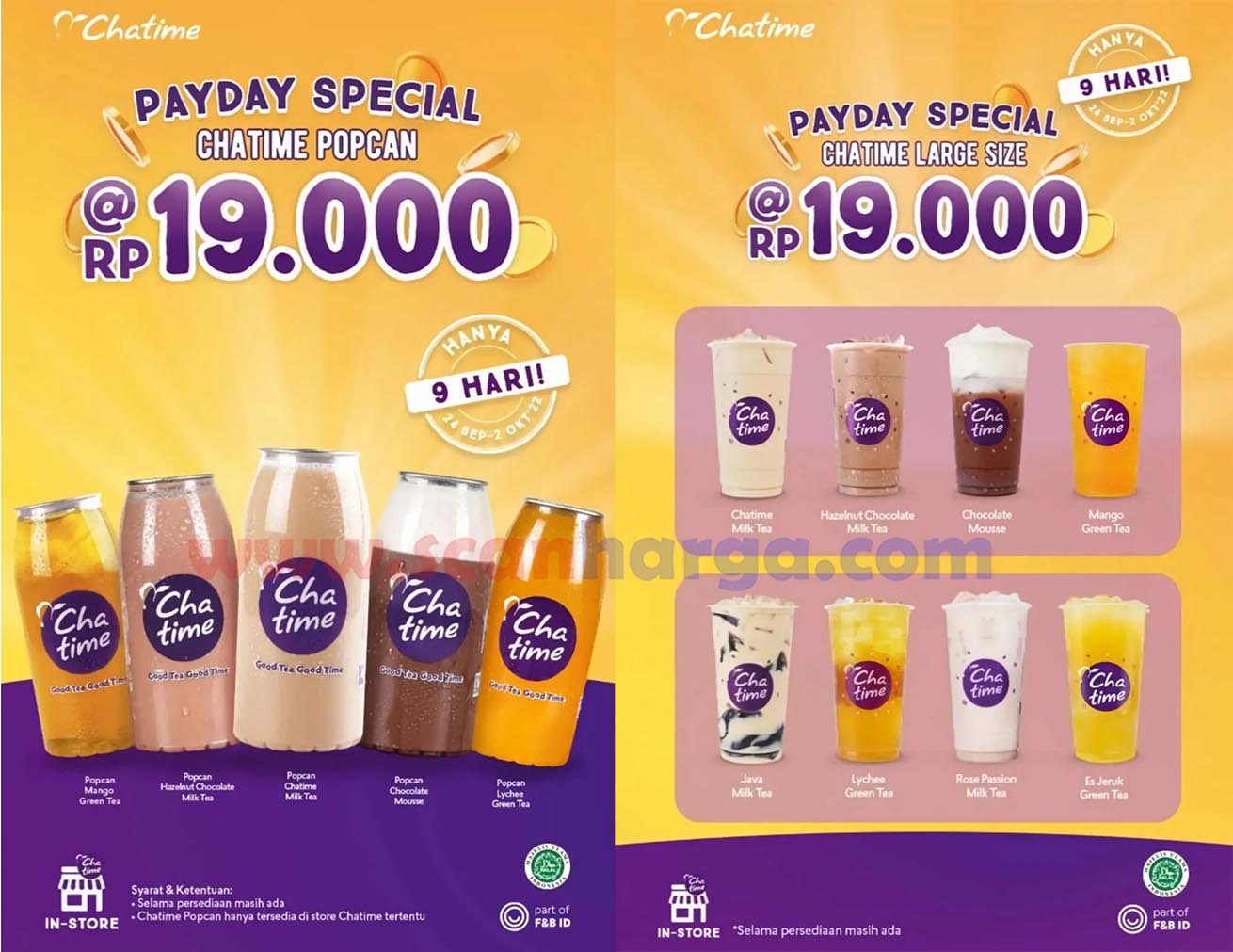 Promo Chatime Payday – Beli Chatime Popcan / Large Cup cuma 19RB*