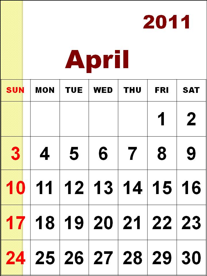 2011 calendar printable april. 2011 CALENDAR PRINTABLE APRIL