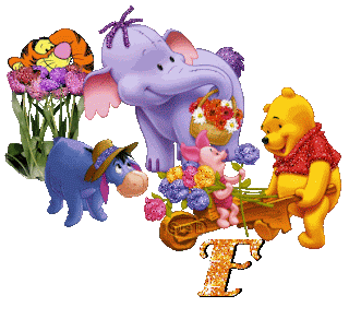 Abecedario Tintineante de Winnie the Pooh con sus Amigos. Alphabet with Winnie the Pooh and Friends.
