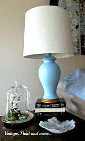 DIY Lamp Shade - spray painting a lamp, using chalk paint on a lamp shade, painting a lamp