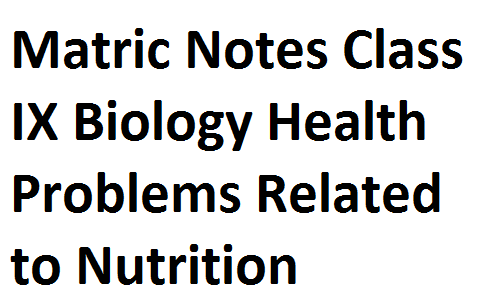 Matric Notes Class IX Biology Health Problems Related to Nutrition matricnotes0