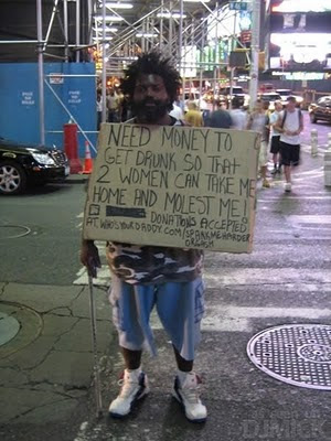 Funny Beggars With Funny Signs