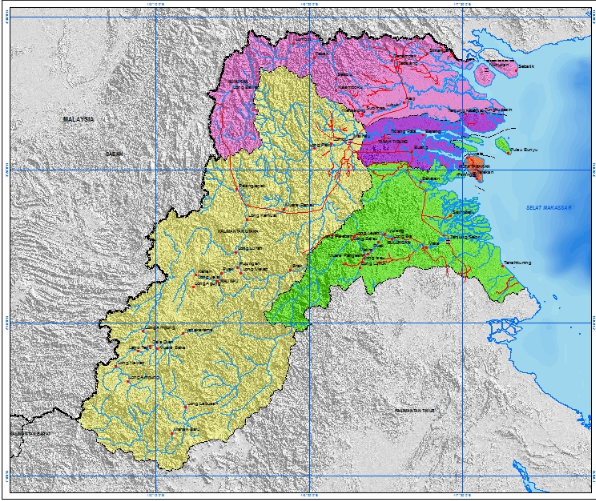 Letak Geografis Kabupaten dan Kota di Prov. Kalimantan Utara / Kaltara