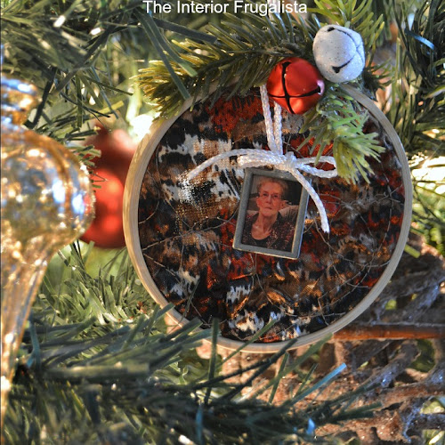 Embroidery Hoop Memorial Ornament With Mom's Jacket